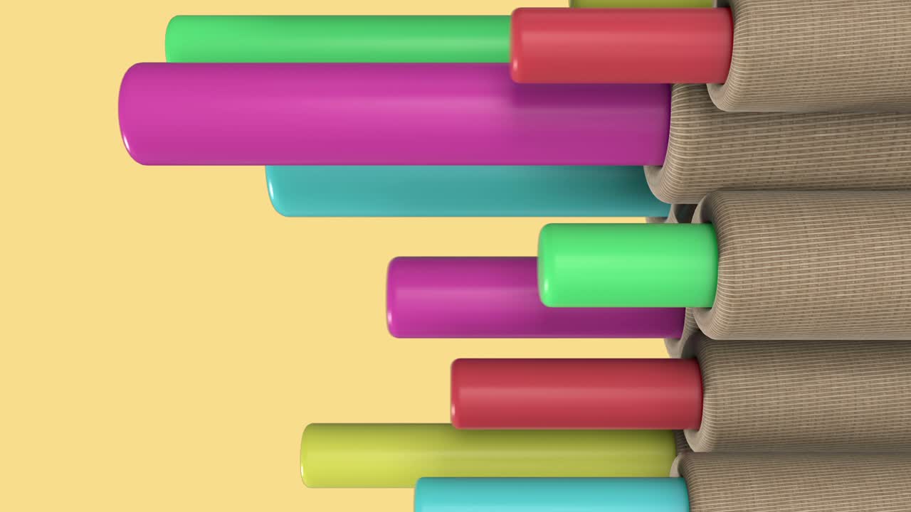 tubos y palos abstractos en 3d. geometría minimalista.