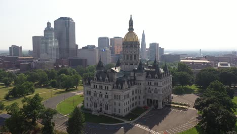 4k-Drone-Aéreo-Capitolio-De-Connecticut-Y-Giro-Del-Centro-De-Hartford