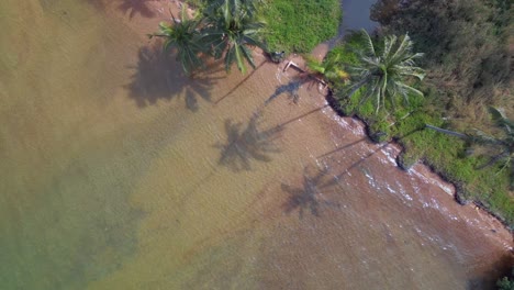 spectacular aerial view flight natural sand beach koh chang island thailand sunny day 2022