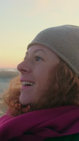 woman enjoying the sunset