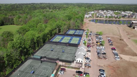 tennis center in a suburban neighborhood