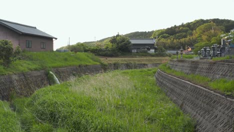 japanese rural farming town, nawa river, daisen tottori prefecture