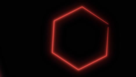 red neon hexagon tunnel background