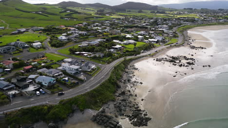 scenic coastal road of riverton along coastline, south island, new zealand