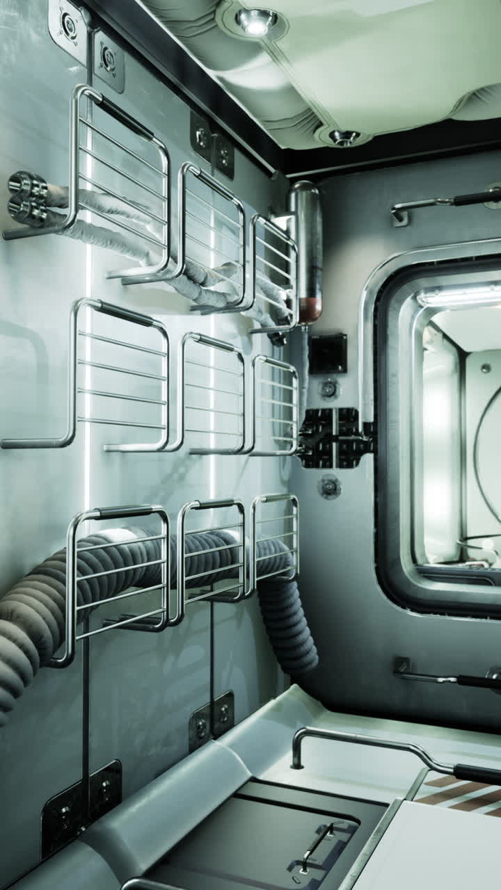 interior de la estación espacial internacional futurista