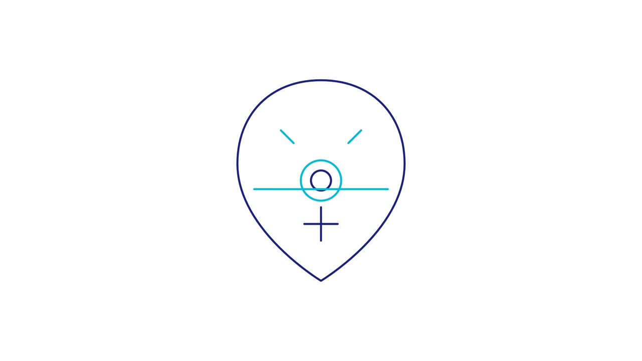 Minimalist Animated Location Pin Icon Drawing on White Background