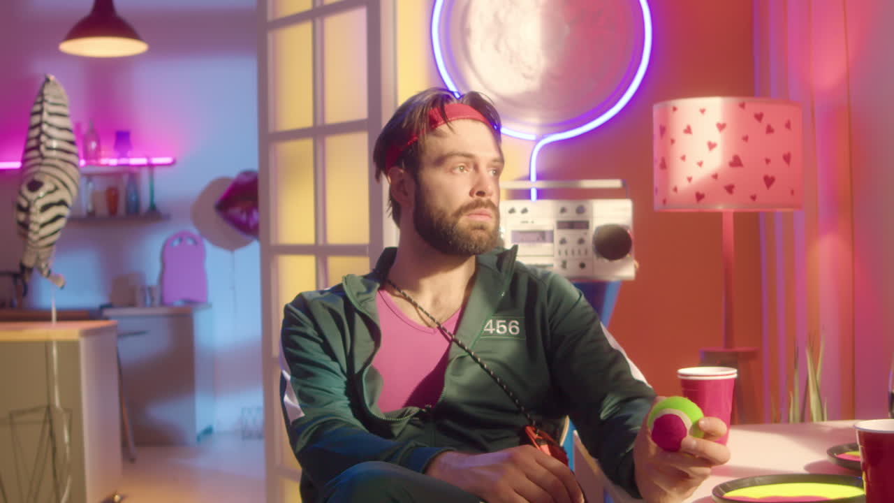 Man in a Retro-Styled Room