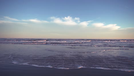 Atlantic-Ocean-Waves-Under-Blue-Sky-With-Cloudscape-During-Summer