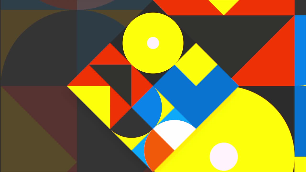 arte geométrico abstracto con formas coloridas