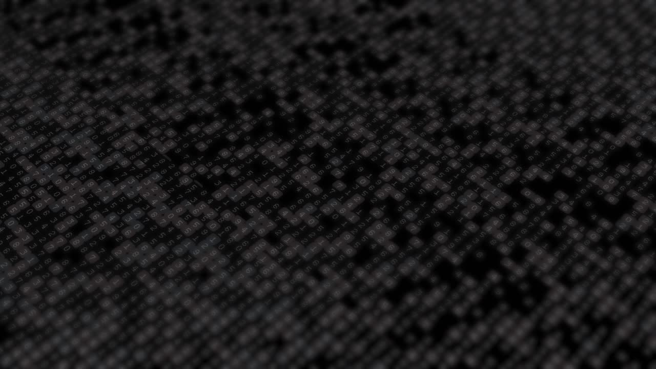 Animation of data processing over black background