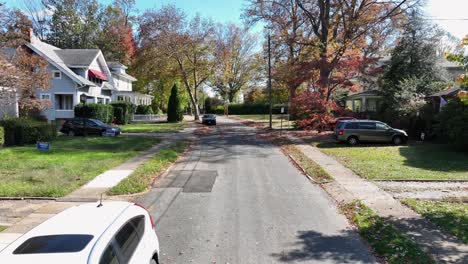 autumn day on a quiet suburban street
