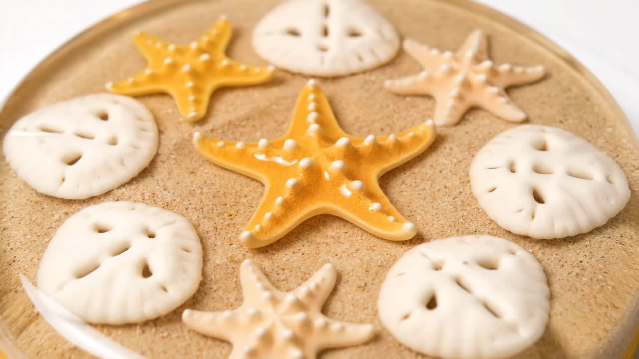 Starfish and Sand Dollars on Sand