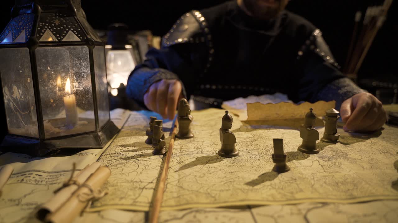 역사적 시기에 지도의 사용. 역사적 장면.