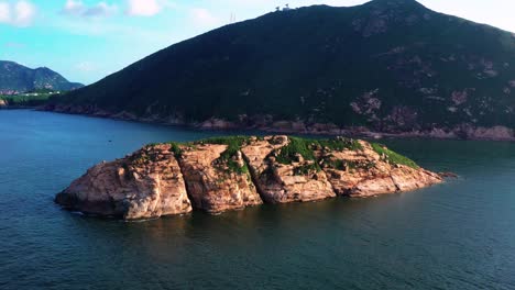 view during flyover around the shek-o beach shore area in hong kong peninsular