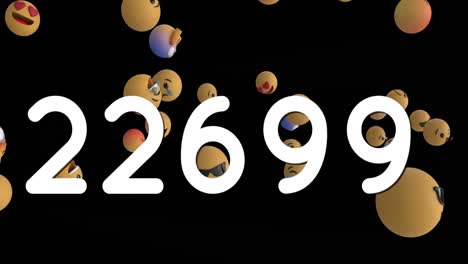 iconos emoji con números en fondo negro 4k