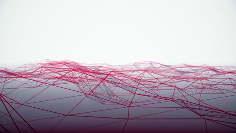 Plexus Dynamic Digital Surface Movement. Interconnected Loop. Particles Slowly Moving, White Background