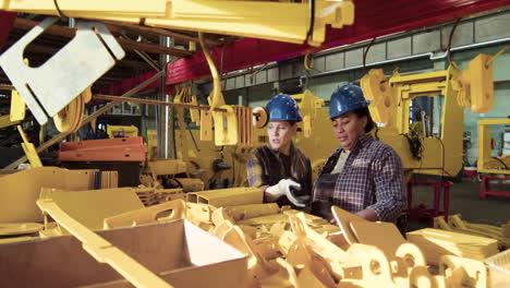 workers checking pieces