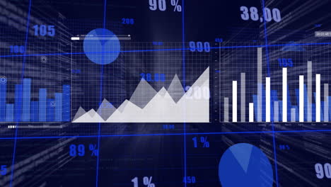 animación del procesamiento de datos digitales a través de servidores informáticos