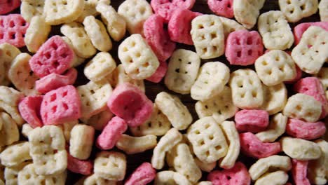 honeycomb cereals on wooden table 4k