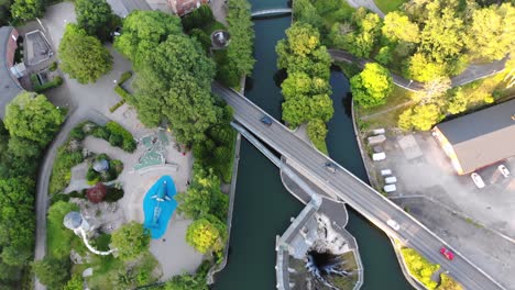 Aerial-directly-above-spillway-hole-of-Olidan-Power-Station-in-Trollhättan