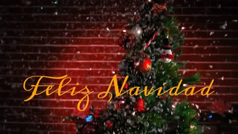 feliz navidad written over christmas tree