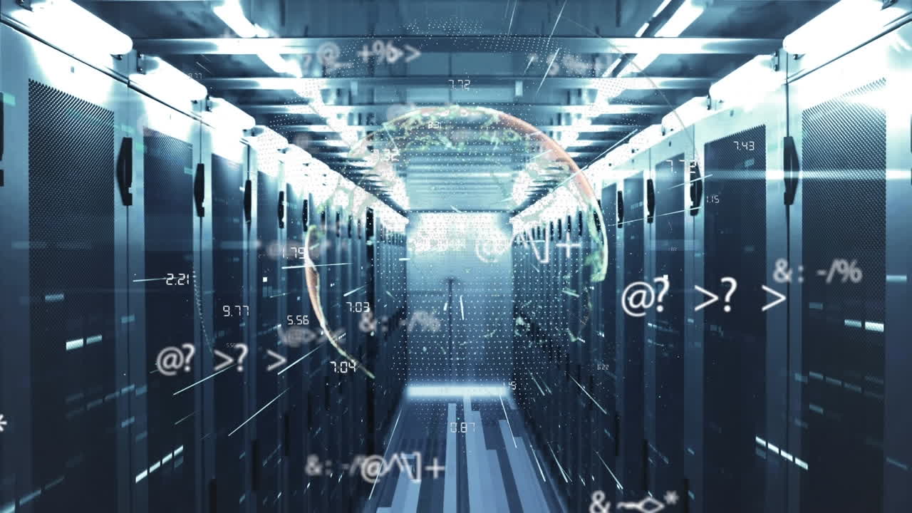 Animation of data processing over computer servers