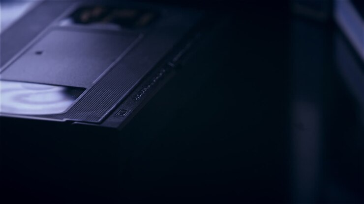 Cassetta VHS nella luce di notte