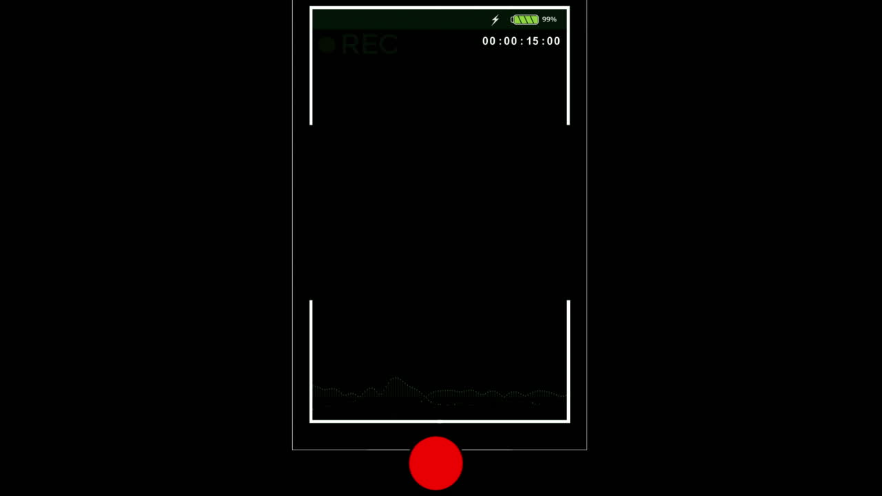 Smartphone Camera Recording Interface Overlay with Audio Waveform