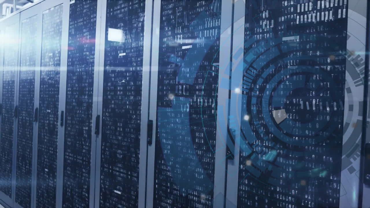 animación del alcance y procesamiento de datos a través de servidores informáticos