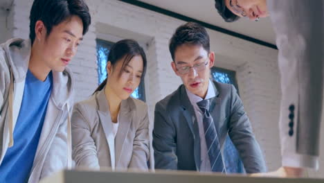 group of young professionals have team building meeting in modern office, business partners, meeting brainstorming for business colleagues at the corporate training