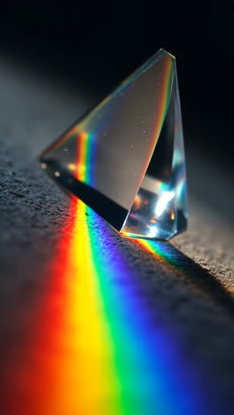 glass prism creating a rainbow light spectrum