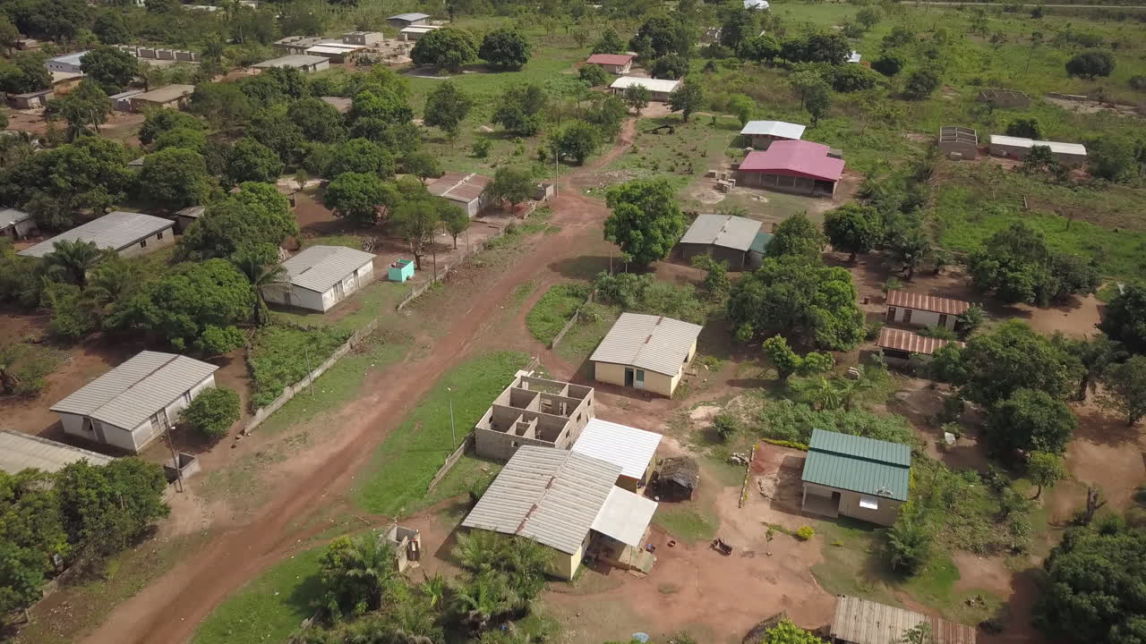 아프리카 의 한 마을 의 공중 사진