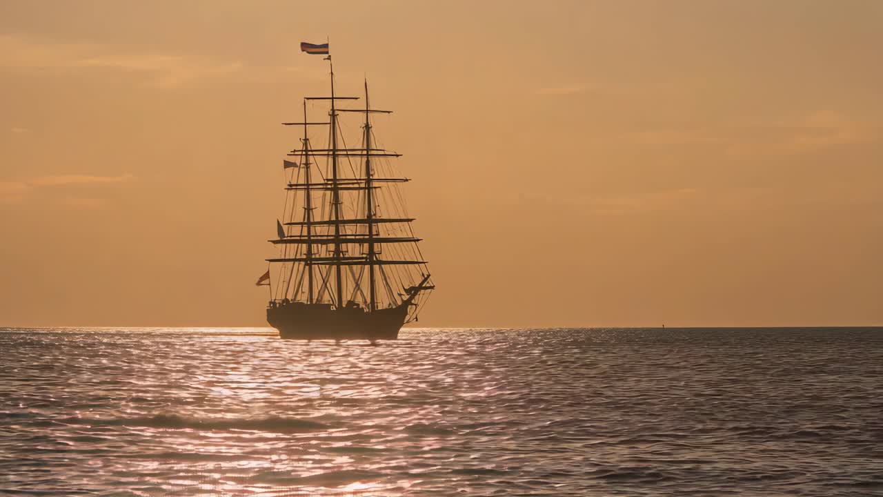 Sailing Ship at Sunset