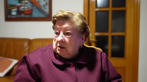 sad granny old woman crying talking about dead husband