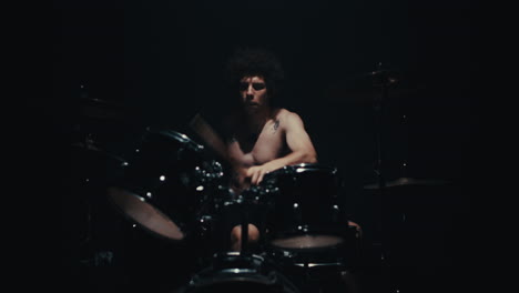 a drummer performing