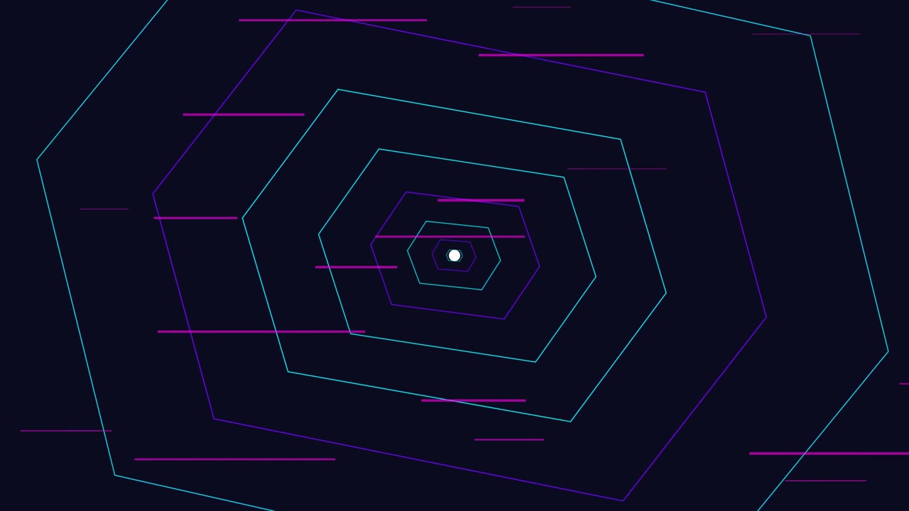 Abstract Motion Graphic of Pulsing Hexagonal Lines