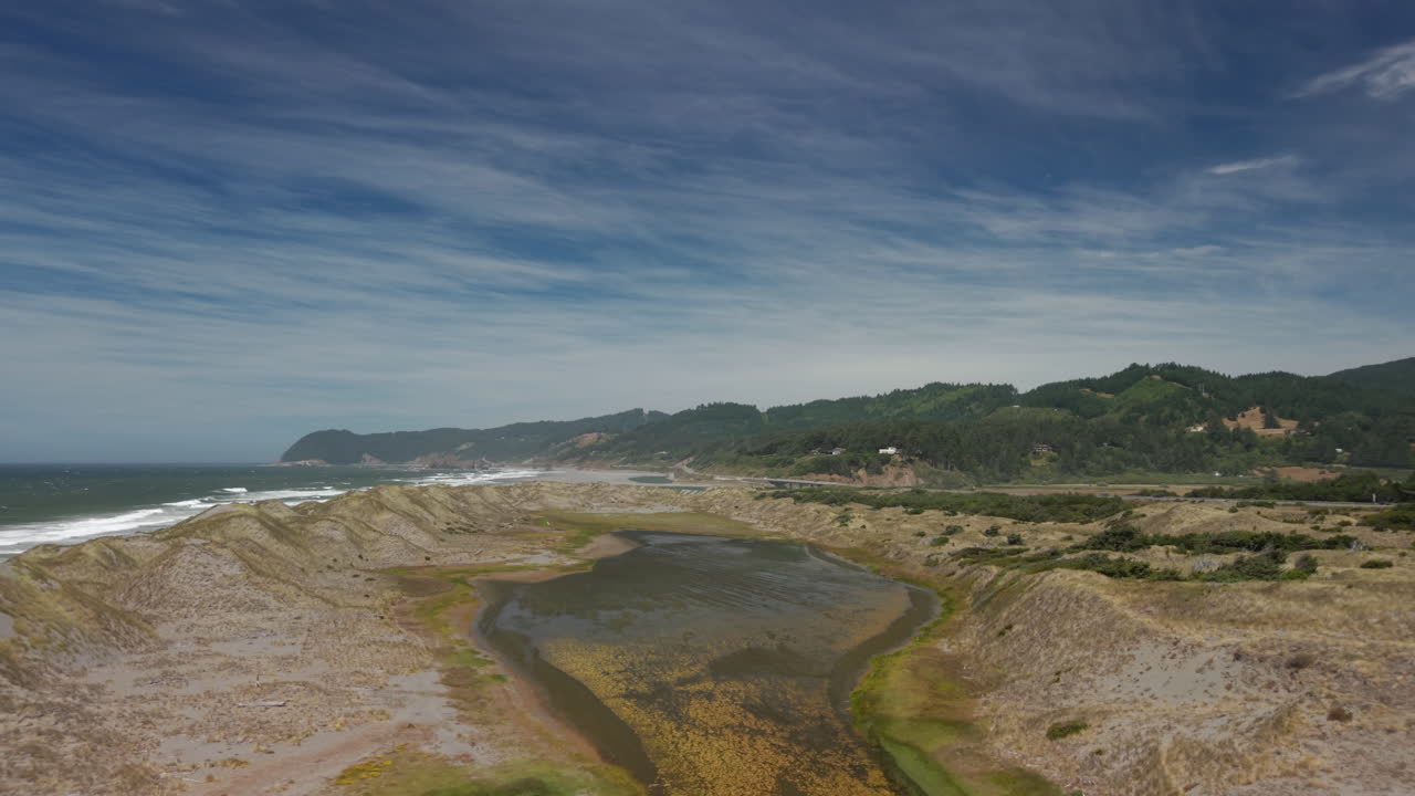 Coastal Landscape with Sand Dunes and Estuary