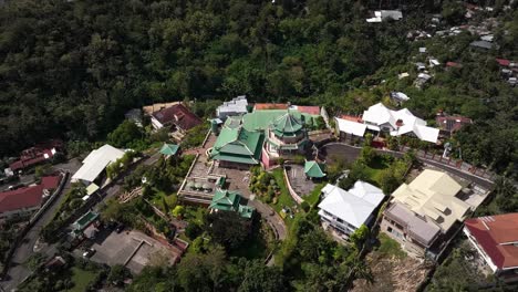 Taoist-Temple-Cebu,-Panning-Aerial-View.-Philippines