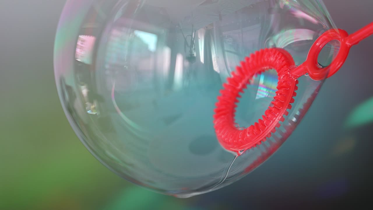 다채로운 비누 거품 매크로