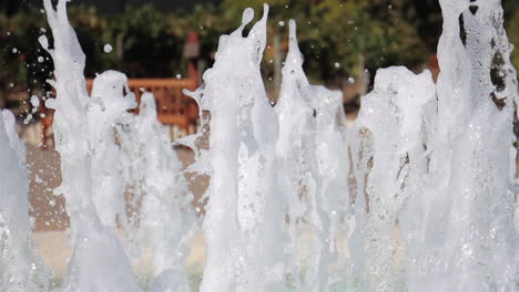 fuente de agua rocía agua durante el día