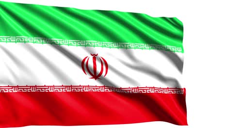 flag of iran with fabric structure in the wind (alpha channel, loopable)