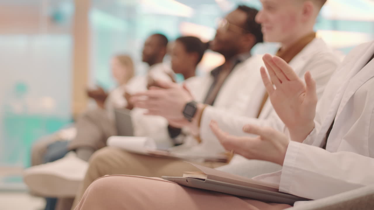 Hands of Students Applauding to Professor after Lecture