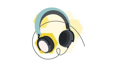 headphones audio device technology animation