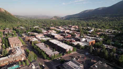 aerial view of aspen, colorado in summer, 4k