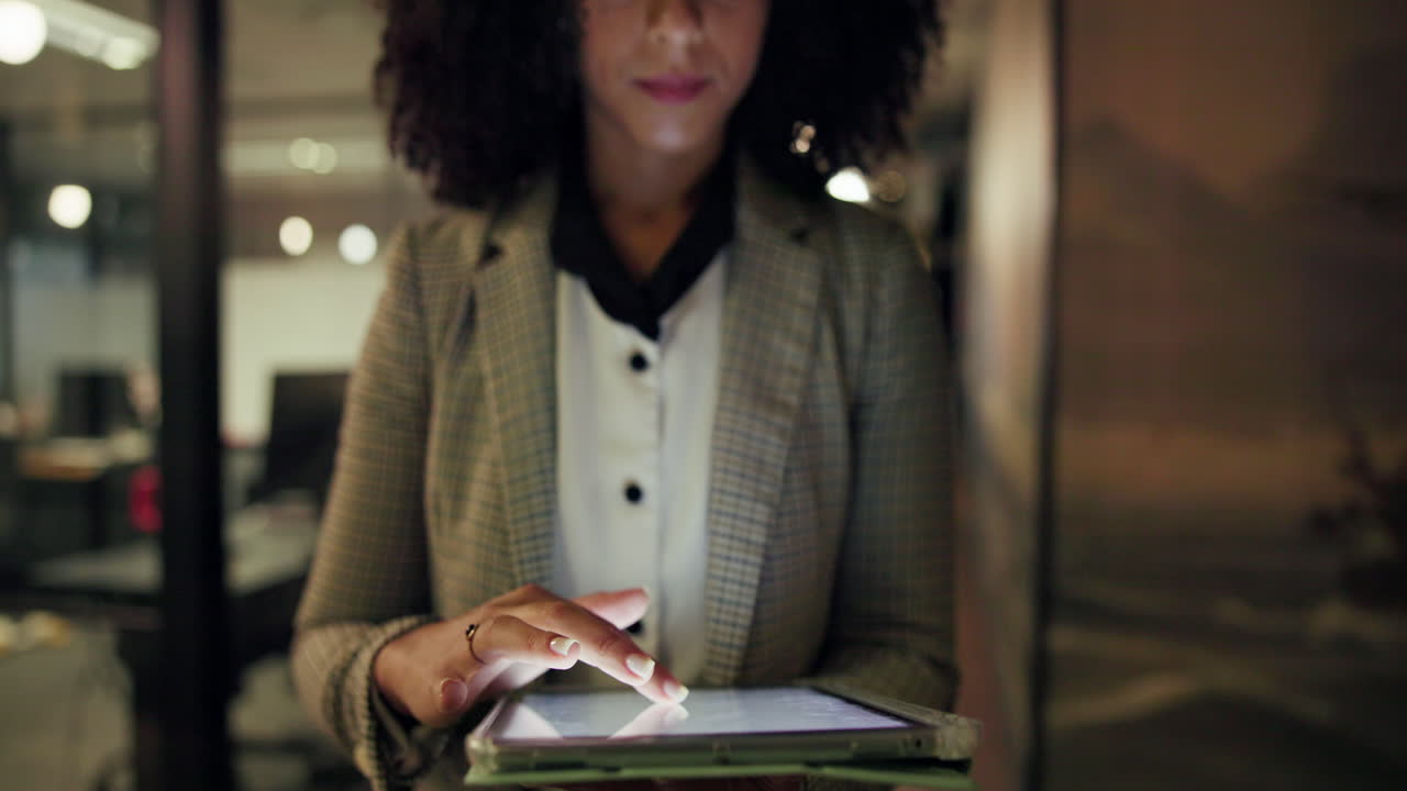 Woman using tablet in office