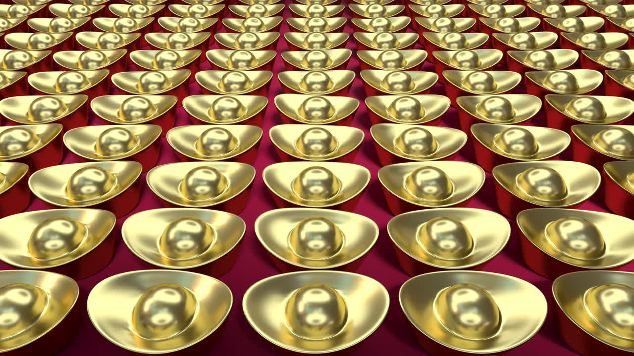 중국 황금 링고의 루프 애니메이션, 3d 렌더링