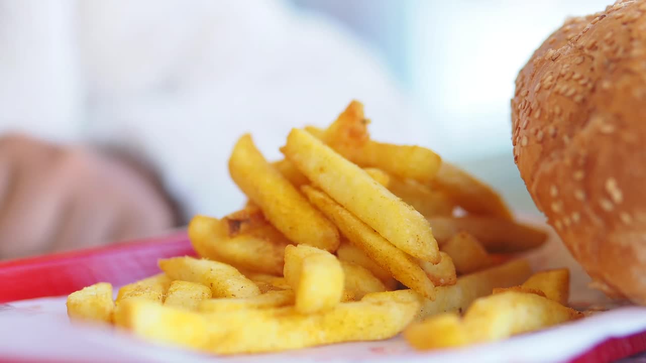 French Fries and Burger