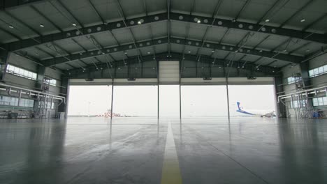 empty aircraft hangar at airport