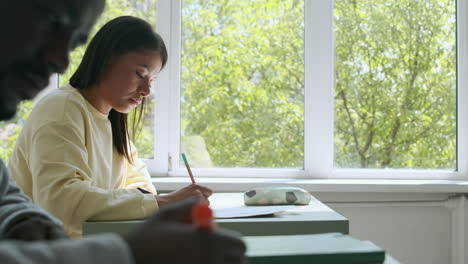 students doing test