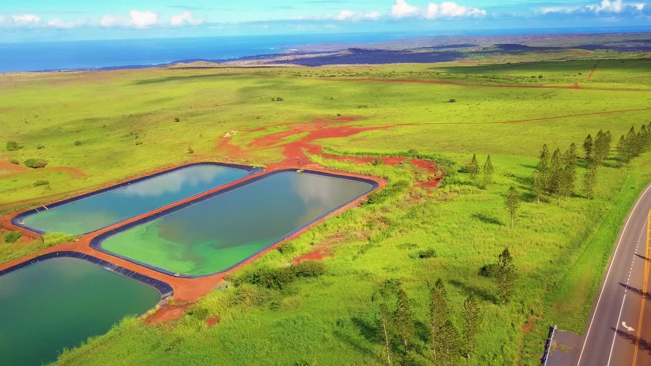 농촌 몰로카이 하와이 1에 공중